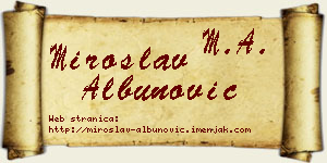 Miroslav Albunović vizit kartica